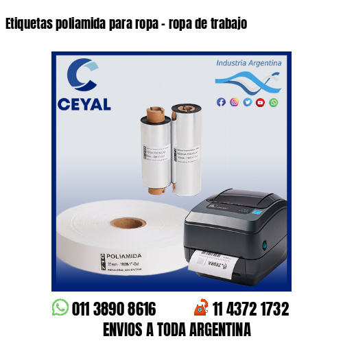 Etiquetas poliamida para ropa – ropa de trabajo