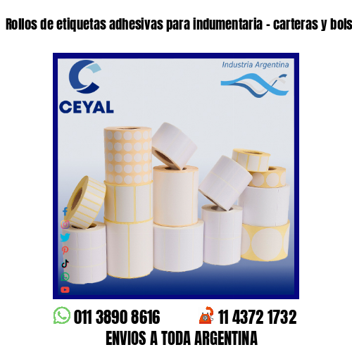 Rollos de etiquetas adhesivas para indumentaria – carteras y bolsos