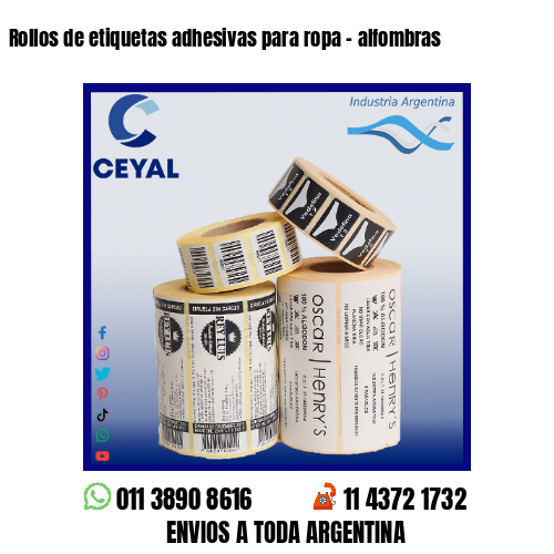 Rollos de etiquetas adhesivas para ropa – alfombras