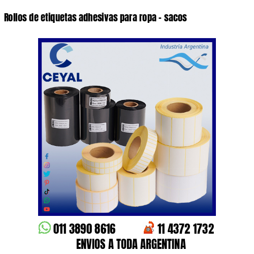 Rollos de etiquetas adhesivas para ropa – sacos
