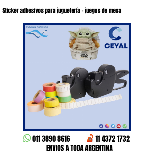 Sticker adhesivos para juguetería – juegos de mesa