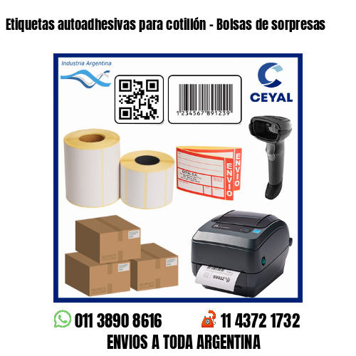 Etiquetas autoadhesivas para cotillón – Bolsas de sorpresas