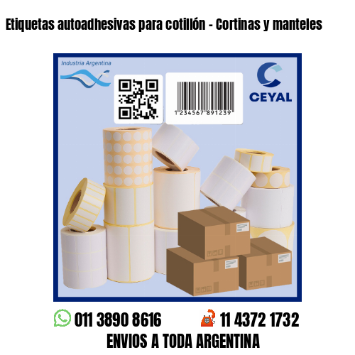 Etiquetas autoadhesivas para cotillón – Cortinas y manteles