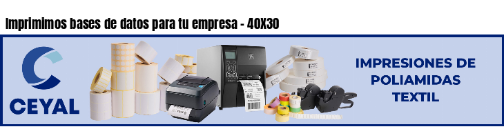 Imprimimos bases de datos para tu empresa - 40X30