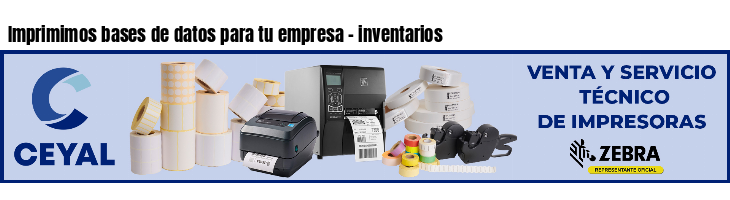 Imprimimos bases de datos para tu empresa - inventarios