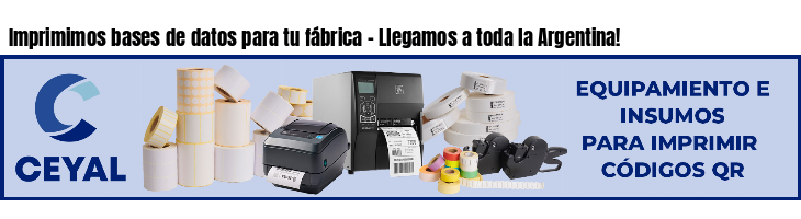 Imprimimos bases de datos para tu fábrica - Llegamos a toda la Argentina!