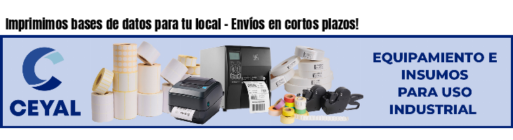 Imprimimos bases de datos para tu local - Envíos en cortos plazos!