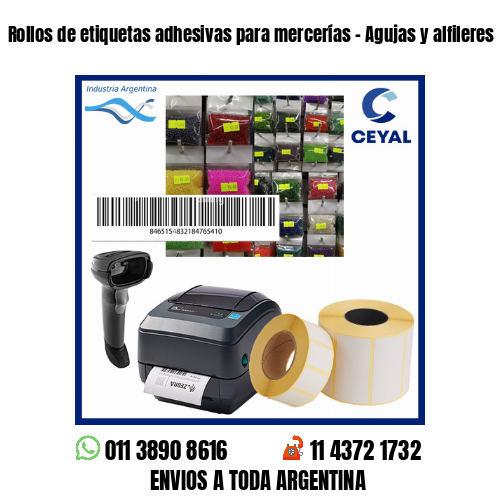Rollos de etiquetas adhesivas para mercerías – Agujas y alfileres