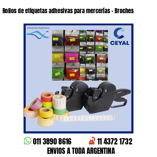 Rollos de etiquetas adhesivas para mercerías – Broches