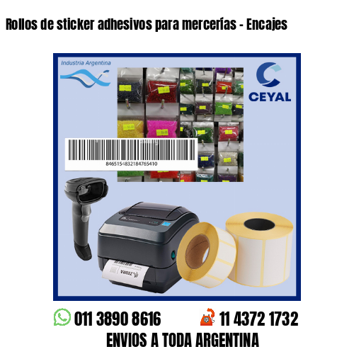 Rollos de sticker adhesivos para mercerías - Encajes