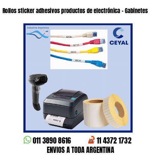 Rollos sticker adhesivos productos de electrónica – Gabinetes