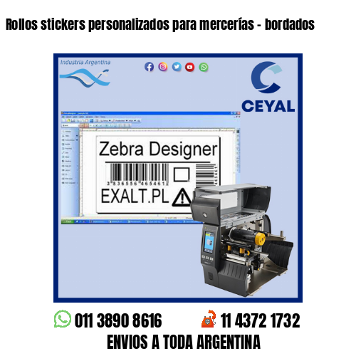 Rollos stickers personalizados para mercerías – bordados
