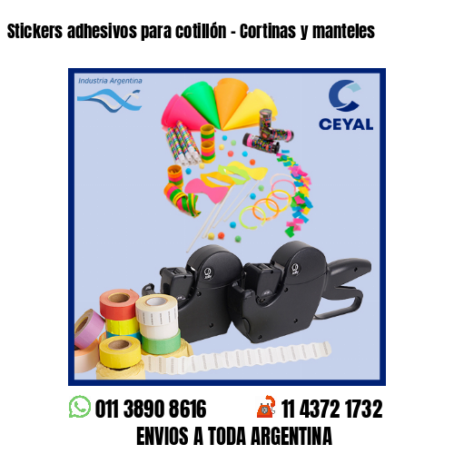 Stickers adhesivos para cotillón – Cortinas y manteles