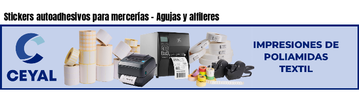 Stickers autoadhesivos para mercerías - Agujas y alfileres