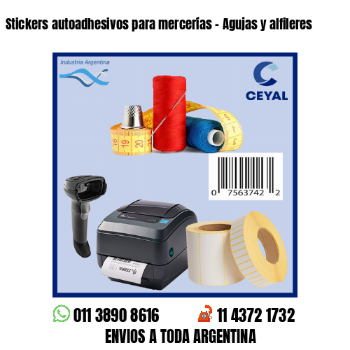 Stickers autoadhesivos para mercerías – Agujas y alfileres