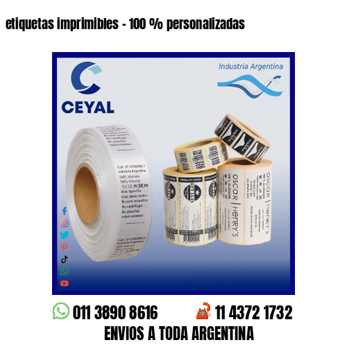 etiquetas imprimibles – 100 % personalizadas