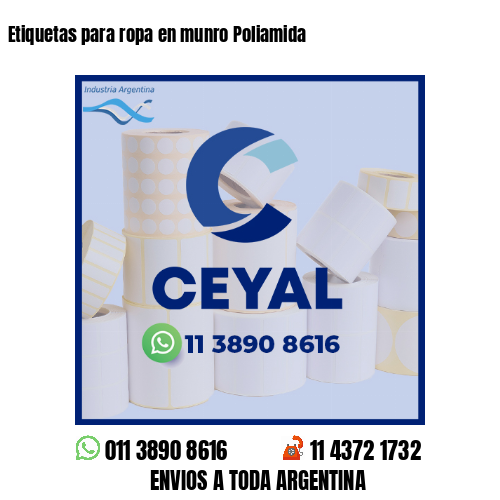 Etiquetas para ropa en munro Poliamida 