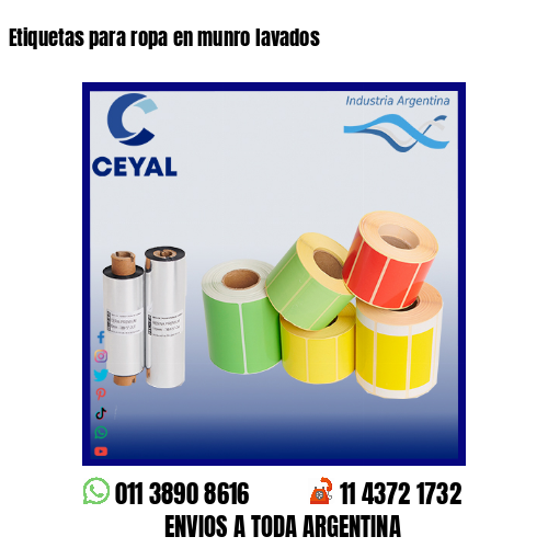 Etiquetas para ropa en munro lavados