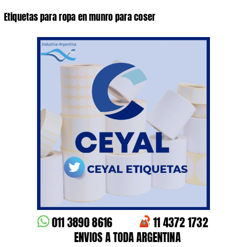 Etiquetas para ropa en munro para coser 