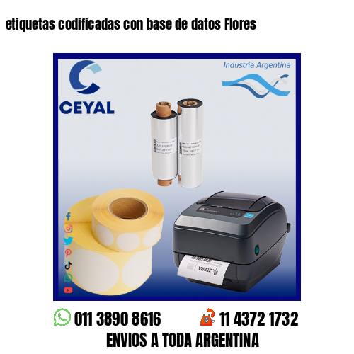 etiquetas codificadas con base de datos Flores