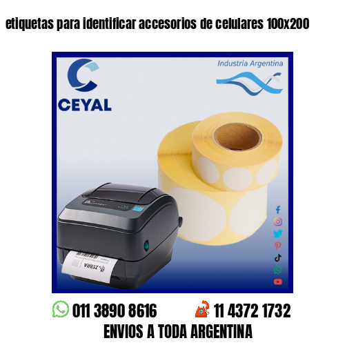 etiquetas para identificar accesorios de celulares 100×200