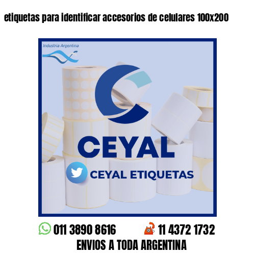 etiquetas para identificar accesorios de celulares 100x200
