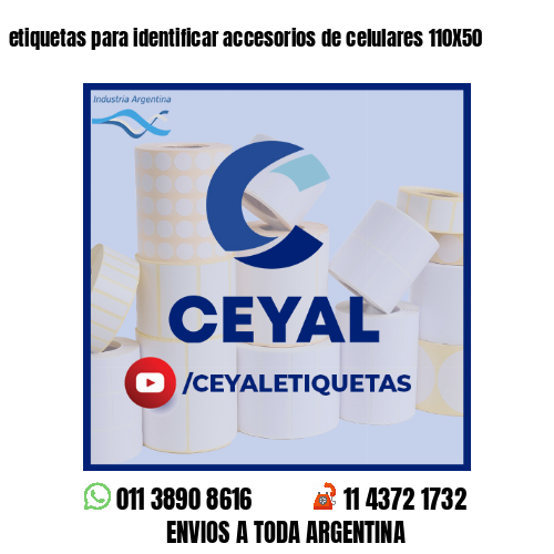 etiquetas para identificar accesorios de celulares 110X50