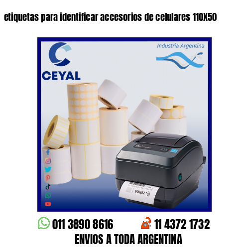 etiquetas para identificar accesorios de celulares 110X50