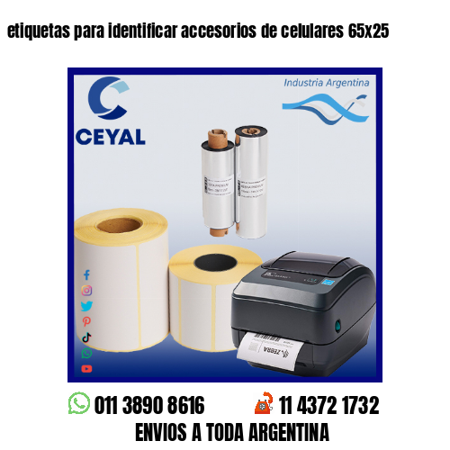 etiquetas para identificar accesorios de celulares 65×25