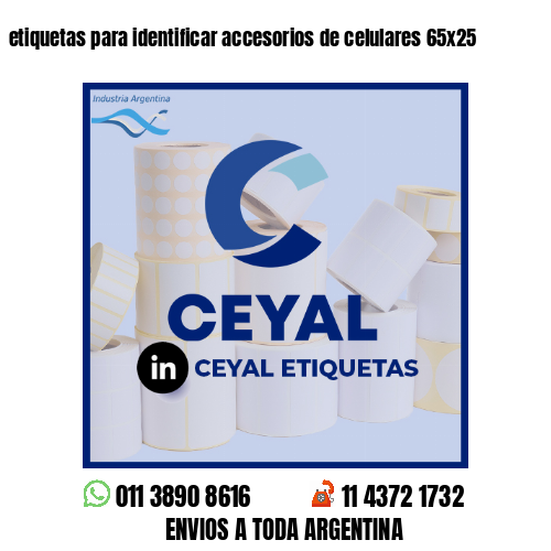 etiquetas para identificar accesorios de celulares 65x25