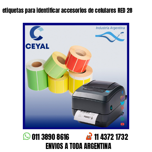 etiquetas para identificar accesorios de celulares RED 28
