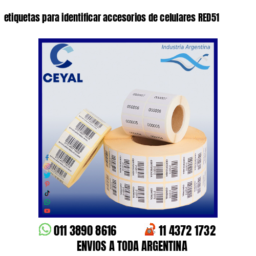 etiquetas para identificar accesorios de celulares RED51
