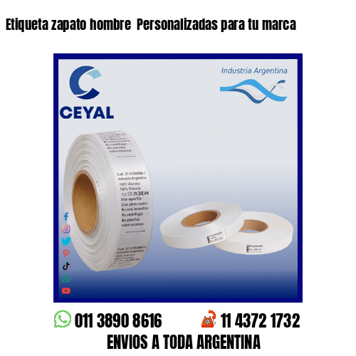 Etiqueta zapato hombre  Personalizadas para tu marca