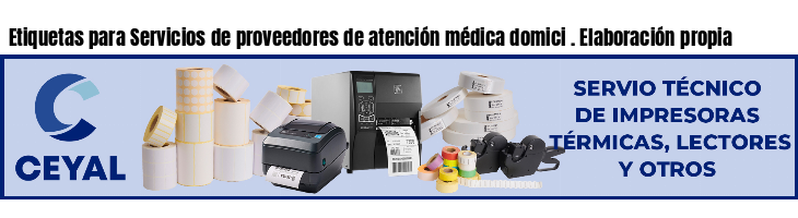 Etiquetas para Servicios de proveedores de atención médica domici . Elaboración propia