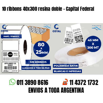 10 ribbons 40x300 resina doble - Capital Federal