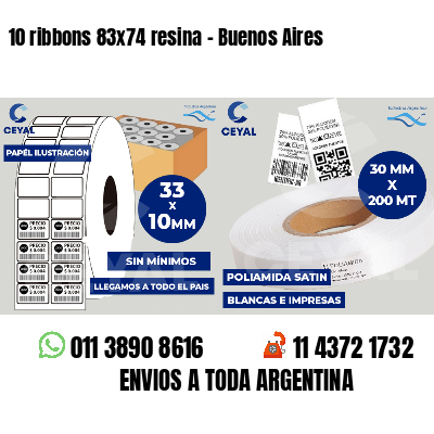 10 ribbons 83x74 resina - Buenos Aires