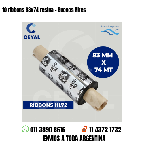 10 ribbons 83×74 resina – Buenos Aires