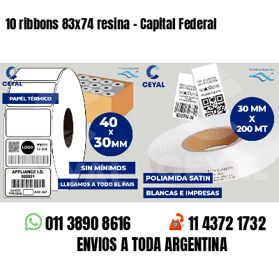 10 ribbons 83x74 resina - Capital Federal