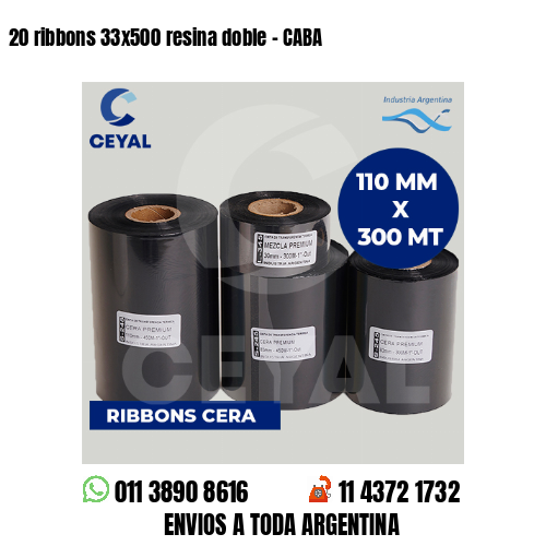20 ribbons 33x500 resina doble - CABA
