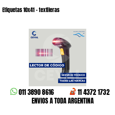 Etiquetas 10x41 - textileras