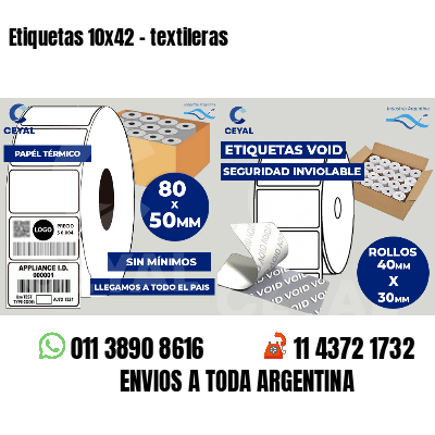 Etiquetas 10x42 - textileras