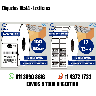 Etiquetas 10x44 - textileras