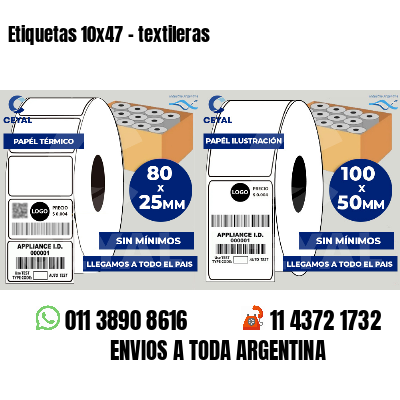 Etiquetas 10x47 - textileras