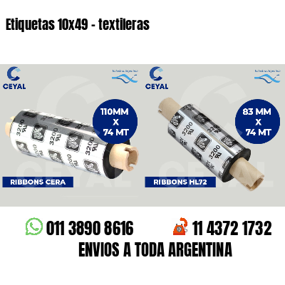 Etiquetas 10x49 - textileras