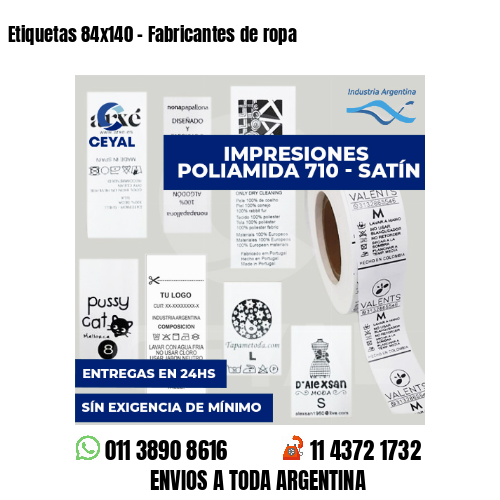 Etiquetas 84x140 - Fabricantes de ropa