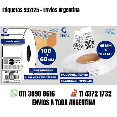 Etiquetas 93x125 - Envíos Argentina