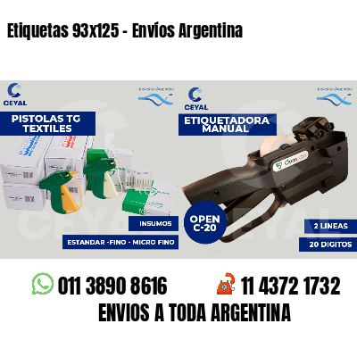 Etiquetas 93x125 - Envíos Argentina