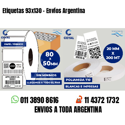 Etiquetas 93x130 - Envíos Argentina