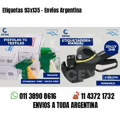 Etiquetas 93x135 - Envíos Argentina