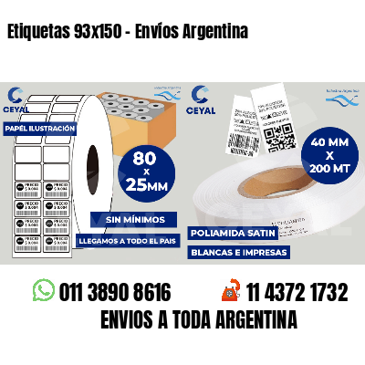 Etiquetas 93x150 - Envíos Argentina